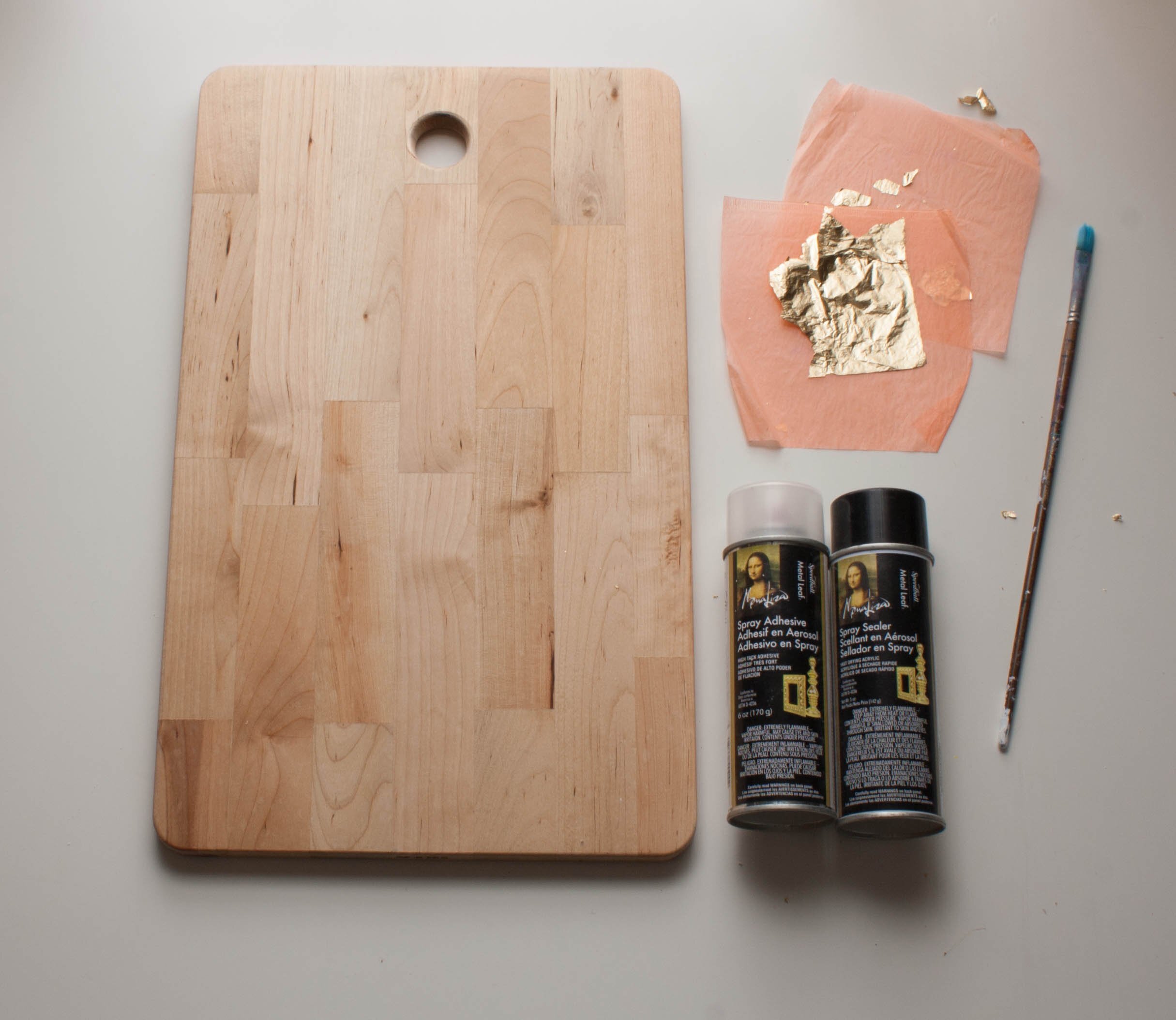 DIY: Gold Leaf Cutting Board — Suite One Studio